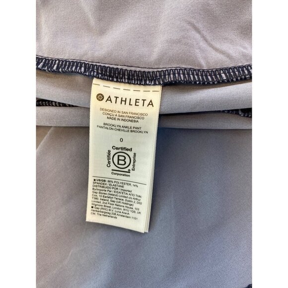 Athleta Brooklyn Ankle Pant Women, Size: 0, Captivate Chrome Blue Travel Active - Picture 9 of 9